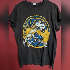 MadeWorn Johnny Cash Graphic Tee - Black and Yellow